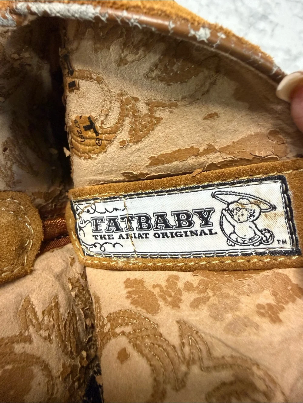 Ariat Fatbaby Boots Brown Ostrich Leather & Suede Sz 7B  Kids Western wear
